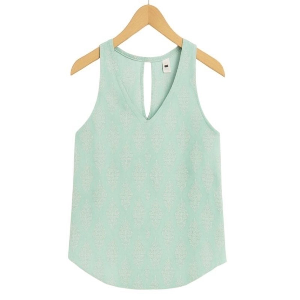 Old Navi Light Green Patterned Tank Top
